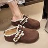 Mules Elegantes Estilo Birkenstock para Mulheres Usarem com Saias, Novos Sapatos Populares de Plataforma com Solado Grosso e Bico Fechado para Outono e Inverno 2025
