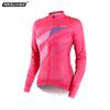 Roupas de Ciclismo Manga Longa Estampada Feminina Rosa Respirável que Absorve o Suor Roupas de Equipe para Mountain Bike Downhill Z613