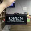 Tiendas Retro Europeas y Americanas Cafetería abierta Placa de Puerta de Madera de Doble Cara con Forro Interruptor de Puerta Placa de Madera Decorativa Decoración de Pared