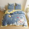 Classe A Cartoon algodão lavado patch de algodão bordado flor de quatro peças conjunto de três peças de algodão infantil conjunto de três peças pequeno conjunto fresco pele amigável