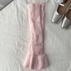 Calcetines de otoño e invierno para mujer, calcetines afelpados, calcetines blancos para pantorrilla con agujeros y pierna acampanada, conjuntos de medias cálidas, protectores de pierna estilo 'hot girls'