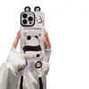 Pintura de Textura Muñeca Panda Adecuada para Carcasa de Teléfono Móvil Apple 16 15PRO Bolsa para Tarjetas Cordón 14 Silicona a Prueba de Caídas 13 Creativo X