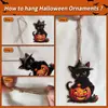 24 Piezas Adornos Colgantes de Madera Retro para Acción de Gracias Decoraciones de Otoño Etiquetas Colgantes Colgante Fiesta de Halloween Decoración del Hogar