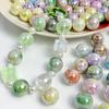 Cuentas redondas de 16 mm con degradado UV de dos colores, hechas a mano, para cadena de teléfono móvil, pendientes, accesorios, cuentas sueltas