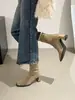 Botines retro de ante negro con tacón grueso, zapatos de mujer, nueva colección de otoño 2025, botines versátiles de estilo coreano