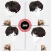 Estoque de Fábrica Mecanismo Modificado Franja Natural de Ar Fios de Cabelo de Fibra Química Leve Mini Moda Peruca Completa com Franja