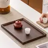 Bandeja rectangular de madera para uso doméstico para colocar tazas de té, vasos de agua, bandeja de té, plato de frutas, bandeja de mano de bambú y madera para hotel y catering