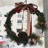 Kit de Manualidades Navideñas Estilo Rústico Americano, incluye materiales para hacer coronas, adecuado para jardines de infancia, floristerías y decoraciones de puertas interiores