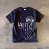 Camiseta Retro Americana Estampa Anime Escura Gola Redonda Manga Curta 100% Algodão para Homens e Mulheres Verão Tendência Camisa de Casal Top