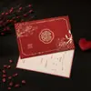 Invitaciones de Boda, Tarjetas de Invitación de Boda, Invitaciones de Terciopelo Color Vino Tinto, Invitaciones de Boda Escritas a Mano, Invitaciones de Tela de Terciopelo Rojo Brillante