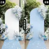 Cubierta de Tela para Arco de Boda de Tres Piezas Transfronteriza Decoración de Fondo Set de Montaje para Fiesta de Cumpleaños Forma de Cubierta de Tela Semicircular
