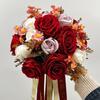 Nuevo Ramo de Simulación de Flores de Mano Rosa Estilo Coreano Ramo de Mano Accesorios de Fotografía de Novia Flores Falsas
