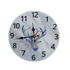 Relógio de parede redondo de madeira simples para comércio exterior transfronteiriço de 25 cm, relógio criativo para sala de estar