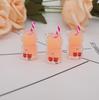 Pendientes creativos con forma de taza de fruta luminosa, llavero DIY, colgante para equipaje, papelería, regalo, horquilla, accesorios de decoración
