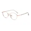 Gafas de Titanio Puro 53 Ojo de Gato Irregular 98758 Varillas Largas Estilo Coreano Intelectual para Mujer Ba7036