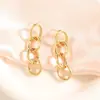 Pendientes Plegables Metálicos Brillantes de Diseño de Moda Transfronterizo Europeo y Americano, Pendientes, Accesorios para Orejas para Mujer, Estilo Retro, Pendientes de Lujo Ligero