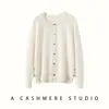 Nueva colección de otoño e invierno: Cárdigan de cachemira para mujer con adornos de pedrería, con cuello redondo, mangas largas y un diseño cálido y en capas