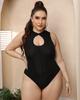 Macacão Feminino Plus Size Elástico Justo para Baixo Camisa Macacão Transfronteiriço Europeu e Americano Sexy Canelado F200563