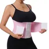 Cinturón de cintura elástico completo personalizado con 6 filas de hebillas, cinturón abdominal moldeador que induce al sudor para correr, cinturón de soporte lumbar posparto