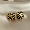 Brincos de Tarraxa Xadrez Coração de Strass Exquisitos Estilo Coreano Doce Fresco Moderno Brincos de Alto Padrão Acessórios de Brincos Versáteis de Luxo Leve