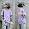 Nueva Camiseta de Manga Larga Rayada para Niñas Primavera y Otoño 2026 Ropa Interior Básica para Niños Top para Niñas Talla Mediana y Grande Top Estampado para Niños