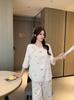 2024 pijamas novo estilo mulheres verão nacional estilo chinês terno de duas peças gelo de seda e neve seda casa roupas elegantes emagrecimento