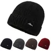 Gorro de Lana para Hombre Otoño e Invierno Nuevo Cálido Gorro de Punto Protección para los Oídos al Aire Libre Gorro de Deslizamiento Gorro Grueso con Felpa Europeo y Americano