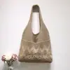 Bolsa de Mão de Lã Tricotada Transfronteiriça Cor Sólida Estilo Coreano Ins Vazada Simples Artística Preguiçosa Versátil Bolsa Tote