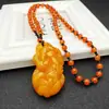 2019 Nuevo estilo nacional con cuentas de imitación de resina de cera de abeja joyería cadena para suéter accesorios retro colgante collar largo para mujer