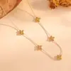 Collar Colgante de Acero Inoxidable con Carcasa de Titanio Refrescante para Verano Transfronterizo, Nuevo Collar Simple de Moda Bañado en Oro de 18K de Acero Inoxidable para Mujer