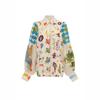 Europa y Estados Unidos transfronterizo nueva estación independiente AliExpress moda personalidad estampado graffiti solapa manga linterna cárdigan camisa