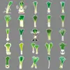 50 Pegatinas de Dibujos Animados de Cebolla Verde, Comida de Verdura Verde, Taza Térmica Decorativa Impermeable, Cuaderno, Pegatina Guka al por Mayor