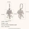 Joyería de Acero Inoxidable, Nuevo Estilo Popular Europeo y Americano, Pendientes Colgantes, Collar, Anillo de Rana y Palmera Chapados en Oro de 18 Quilates de Nicho