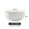Cuenco de Cerámica Simple de Lujo Ligero Jingdezhen Hueso de China Hogareño Cerámico para Comedor Cuenco Grande para Sopa Cuenco para Fideos