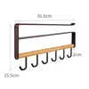 Estante colgante sin taladro debajo de los gabinetes de cocina, estante de almacenamiento multifuncional para espátulas, cucharas, trapos, portavasos, estante de almacenamiento al por mayor