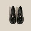 2026 Nuevos Zapatos de Cuero Estilo Británico Otoño para Mujer, Tacones Altos JK, Mocasines Negros Versátiles de Moda, Zapatos de Tacón Grueso Individuales para Mujer