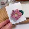 Grampo de Cabelo Flor de Lã Tricotada à Mão Nova de Dongdaemun, Coreia do Sul, Presilha Fofa para Franja de Menina, Presilha BB, Acessórios de Cabelo