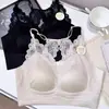 Top Tubo Sexy de Capas de Satén y Encaje Calado Espalda Descubierta para Mujer 2026 Otoño e Invierno Nuevo Sujetador Push-Up con Copas Fijas