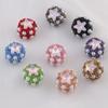 Perla estrella de cinco puntas pastel redondo cuentas de cerámica blanda agujero recto DIY cadena para teléfono móvil llavero accesorios para collar