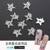 Nova Liga Metálica Estrela de Cinco Pontas Joia para Nail Art Atacado Pingente Estrela do Amor Diamante Tridimensional Decoração de Diamante para Unhas