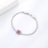 Pulsera de Gipsófila con Diamante Cuadrado Producto Nuevo Transfronterizo Chapado en Oro de 18 Quilates Pulsera de Moda Popular Elegante para Dama Joyería al por Mayor