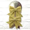 En stock moño de Navidad, moño de algodón perlado con purpurina dorada, adorno colgante para árbol de Navidad, decoración de hotel, centro comercial, KTV