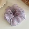 Scrunchie de Renda com Gradiente de Pérolas Super Grande Estilo Novo Dongdaemun Coreano Faixa de Cabeça Fashion Elegante para Menina Acessórios de Cabelo