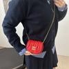 Bolso Mini Plisado Estilo Bowling Chica Letra Coreano de Moda Cadena para Padres e Hijos Cruzado Billetera para Niños