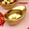 Caja de hojalata con forma de lingote de oro simulado tamaño mediano, caja de regalo de negocio para dinero de la suerte en un tesoro, caja de embalaje para dulces y pasteles de luna, en stock