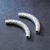 Plata Pura 999 Tubo Curvo Martillado Estilo Antiguo 3D Medio Pulsera Accesorios para Joyería de Plata DIY