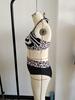 Envío directo de fábrica talla grande bikini separado traje de baño de dos piezas para mujer vintage leopardo bloque de color traje de baño al por mayor