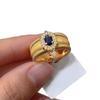 Anillo antiguo con forma de huevo de paloma para mujer, con cuentas de cordón y diamantes brillantes, diseño de cara ancha, retro, ligero, de lujo, con apertura ajustable.