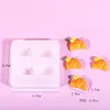 Molde de Juguete Mini Comida de Simulación Gato de Dibujos Animados Garra Huevo Tarta Pan Pastel DIY Pegamento Pinza Molde de Silicona