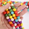 Cuentas sueltas de turquesa cuentas sueltas turquesa sintética material DIY hecho a mano cuentas accesorios para joyería accesorios de grietas coloridos